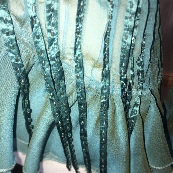 Andrea‎ Rosati Teal Fitted V Neck Blouse L EUC - Picture 5 of 11